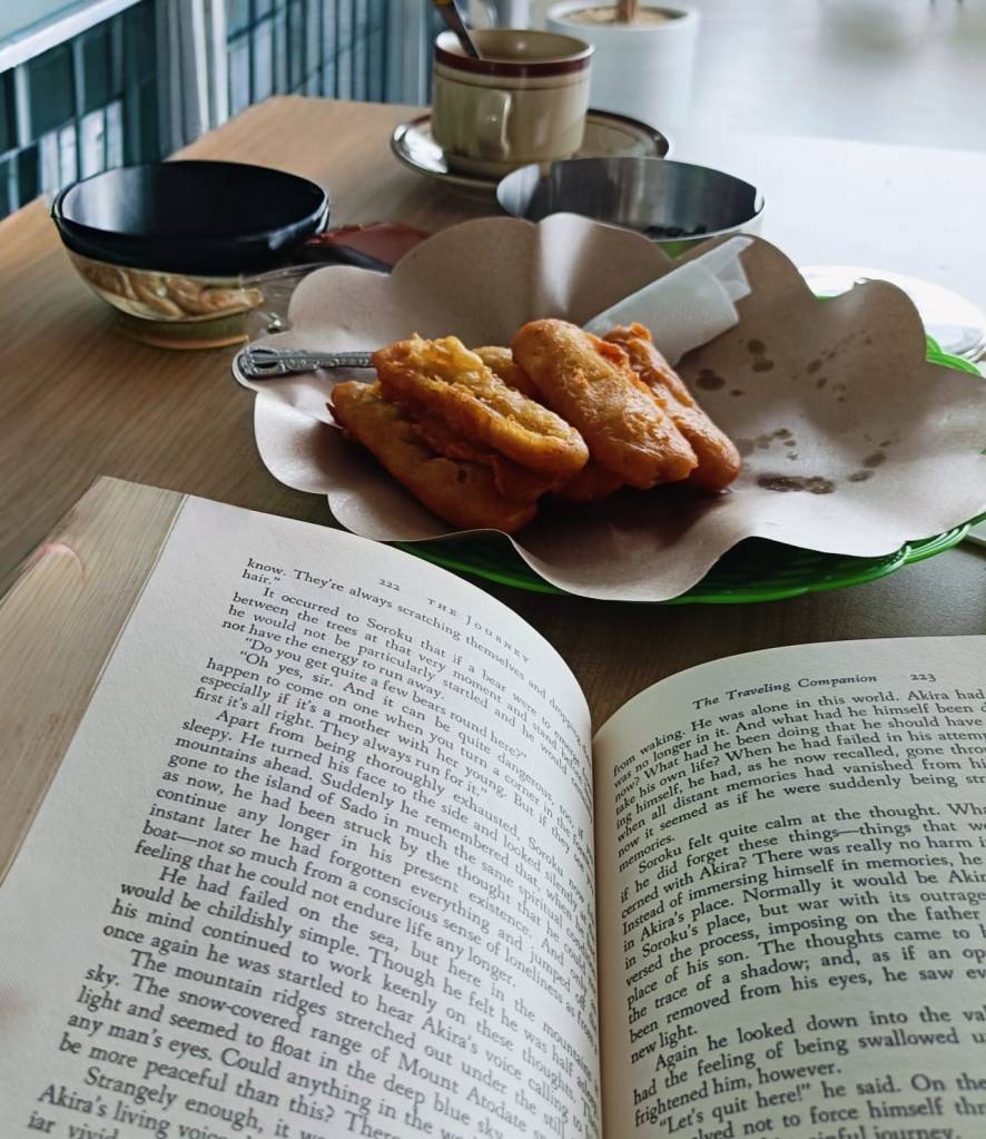 Breakfast while reading a novel